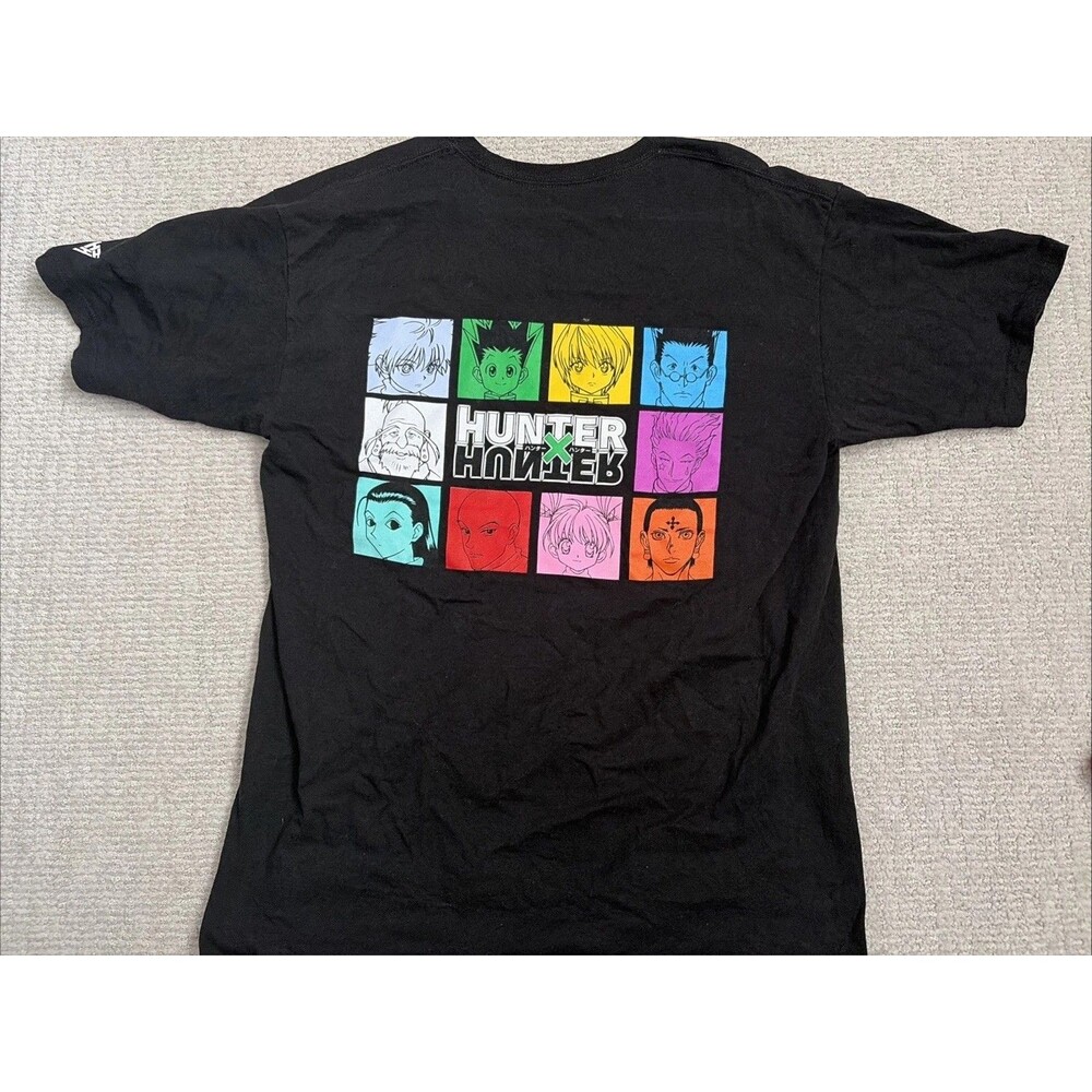 Rare Hypland x Hunter x Hunter Mens T-Shirt Black Size L chrollo gon killua